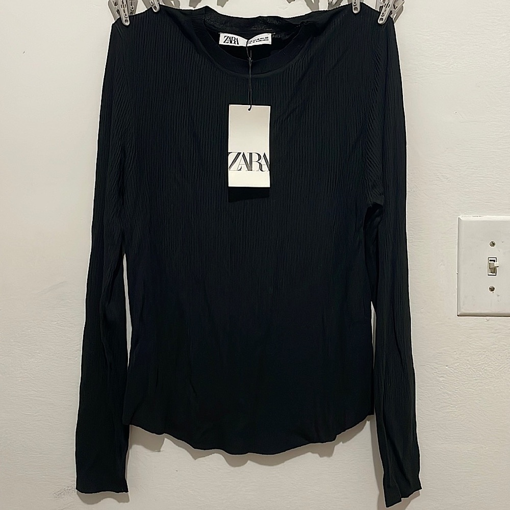 ZARA Ribbed Long Sleeve Tee